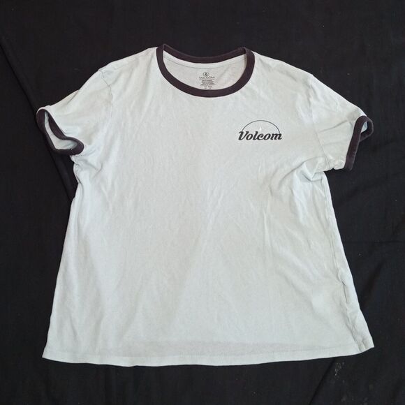 Volcom Womens Shirt Short Sleeve T Shirt Light Blue Size Medium M - Picture 1 of 6